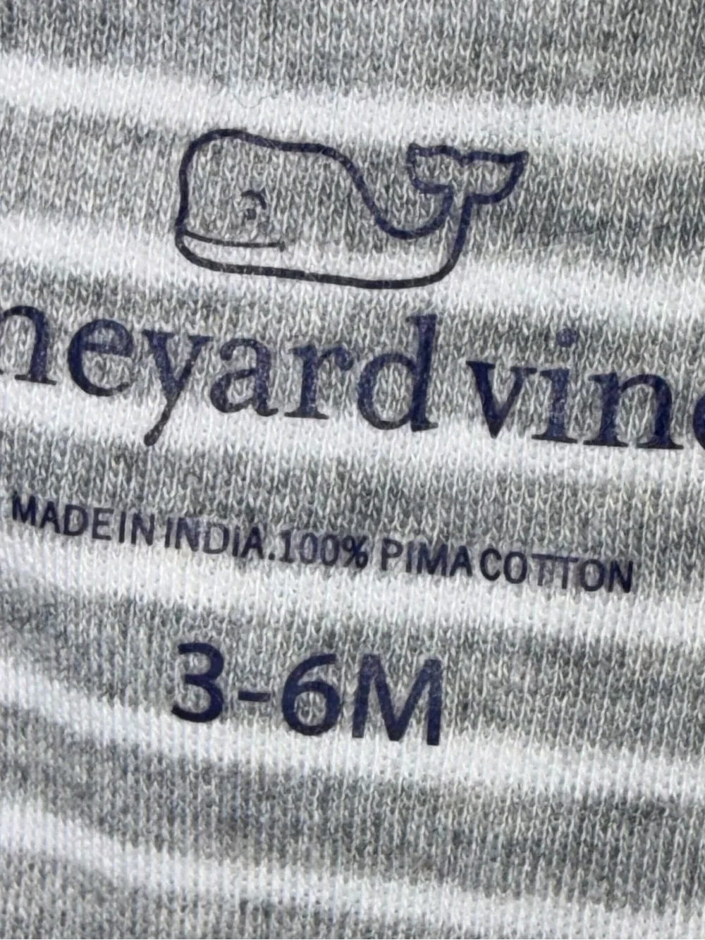Vineyard Vines 100% Pima cotton sleeper with full front zip sz 3-6 month EUC